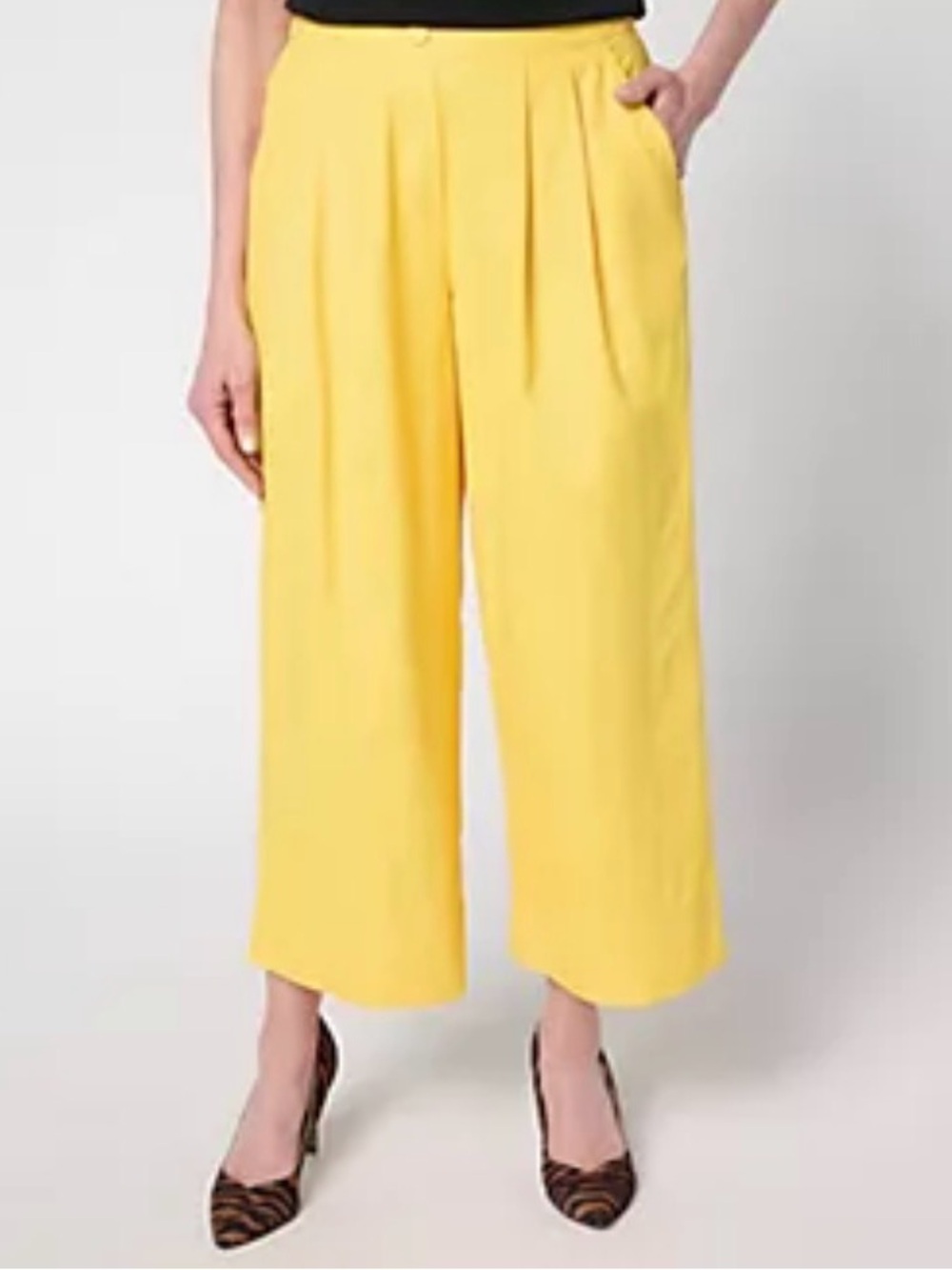 Carla Rockmore Collection  Wide- Leg Taffetta Crop Pants
